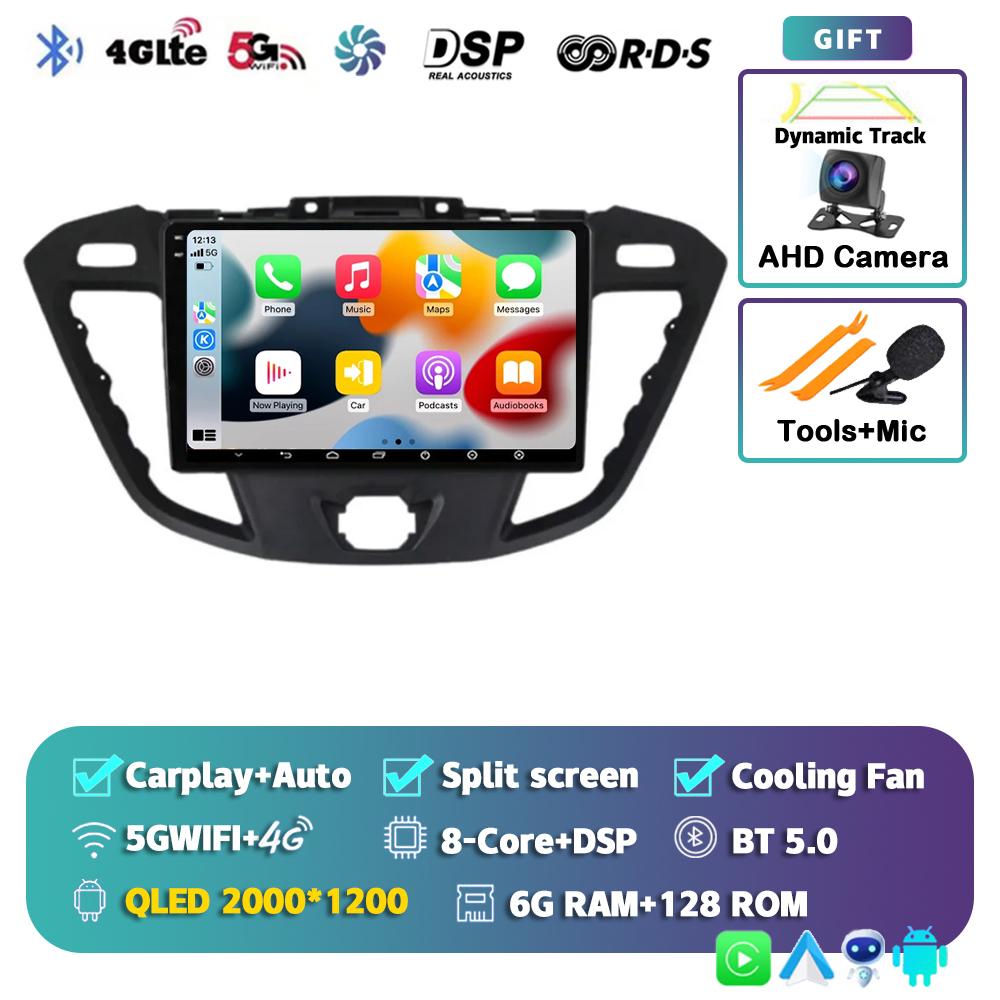 Android 14 Carplay Auto for Ford Transit Tourneo Custom 2013-2021 Navigation Car Radio 2 Din Multimedia Player Head Unit Stereo