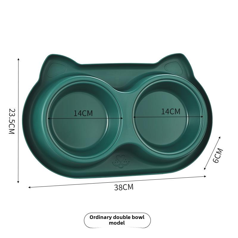 

Двойная миска из нержавеющей стали для собак и кошек - анти-удушающая, анти-скользящая, большая вместительная кормушка для домашних животных