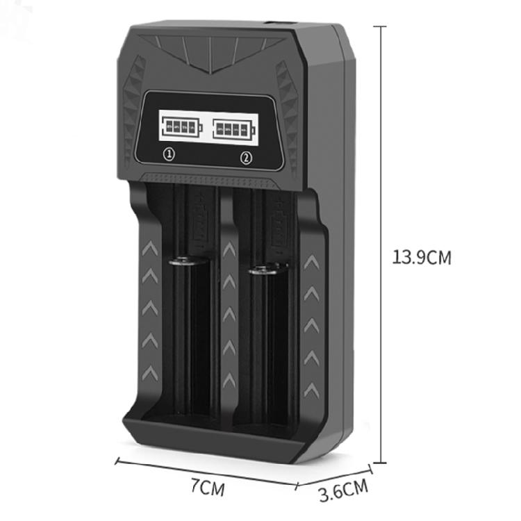 Intelligent Double Slot Type C Battery Charging LCD Display For 18650 26650 2A 3A 3.7V Batteries Independent Charging