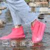 Mid-Calf Waterproof Latex Rain Shoe Covers with Non-Slip Sole – Thick, Elastic, and Portable