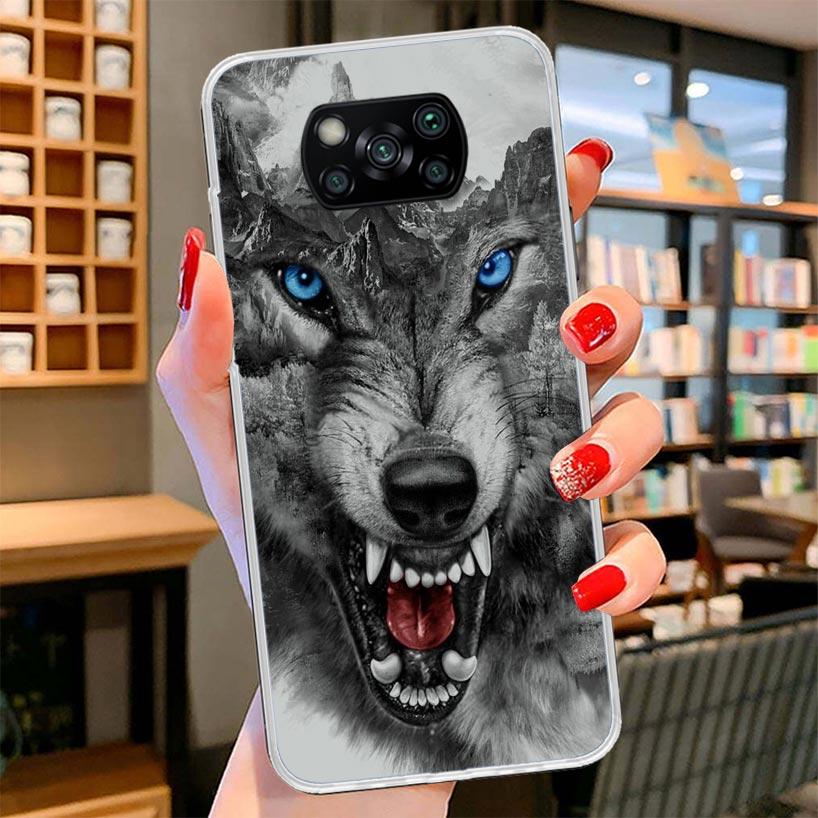 Angry Animal Wolf Fierce Cover Phone Case For Xiaomi Poco F7 Ultra X7 X6 X5 Pro M7 Redmi 15C 15 13C 13 12C 12 10C 10 9A 9C 9T 9