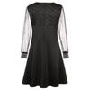 Tooxika Women's Long-sleeved V-neck Sequined Mesh Stitching Pullover Dress Female Sexy Dress