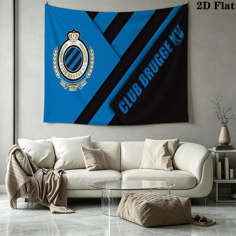 Club Brugge Wall Tapestry Aesthetic Wall Hanging Printed Fabric Blanket Decorative Tapestries for Bedroom Living Room Home Decor