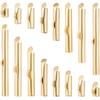 BENECREAT 56pcs 8 Sizes 18K Gold Plated Stainless Steel Slide On End Clasp Tubes Slider End Caps Clasps Slider Clasp Jewelry Accessories for Bracelet