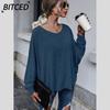 Women's Fashion Casual Solid Color Print Long Sleeve O-Neck Blouses & Shirts