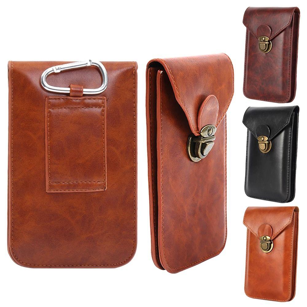Retro Leather Phone Belt Bag WaterProof Universal Male Waist Pouch Multifunctional Phone Pouch Men