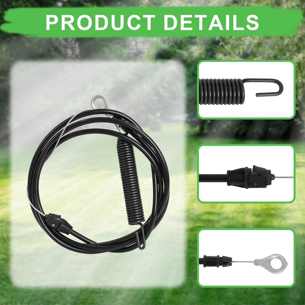 Podoy 532435110 Clutch Cable Compatible with Husqvarna YTA19K42 YTH21K46 YTH22V46 YTA18542 AYP Poulan Lawn Tractor Blade Cable with Spring Assembly