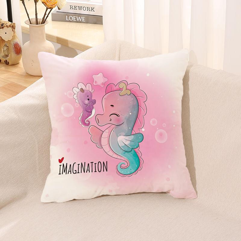 Cute Animal Pillowcase  for Sofa Car Square Cushion Suite Room Anime   Body Cover