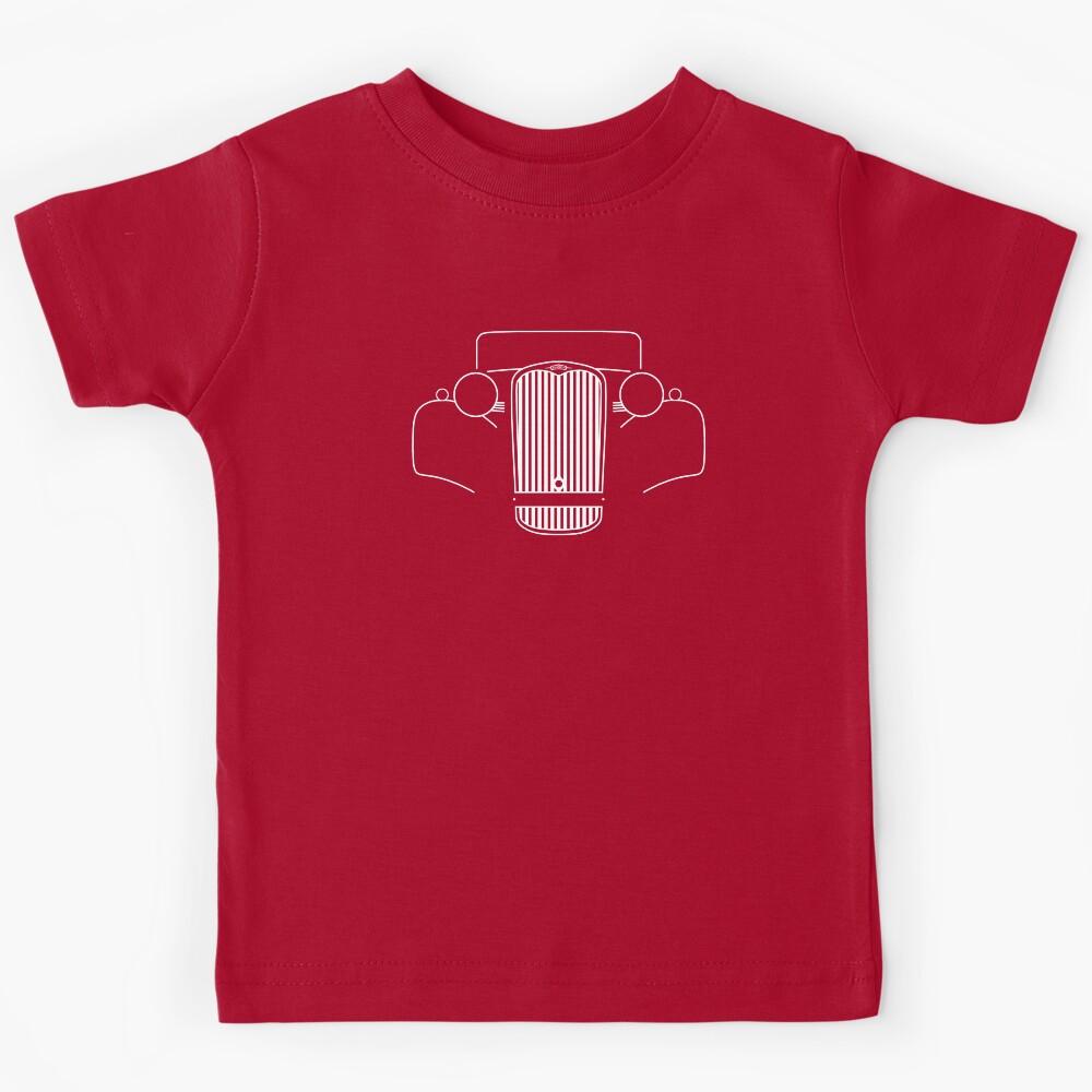 Singer Nine Roadster 1940s British classic car white outline graphic Kids T-Shirt 140