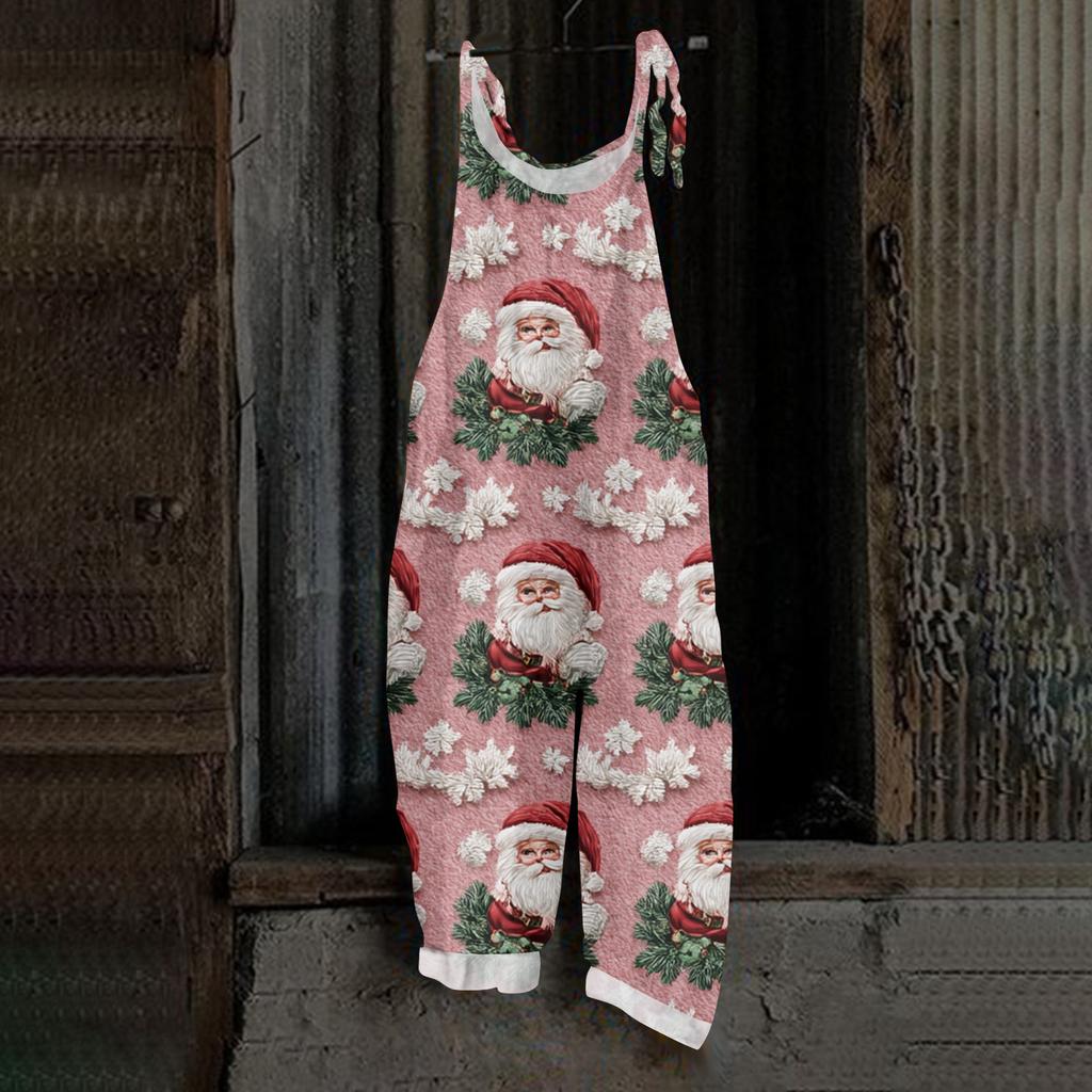 Women's Jumpsuit Halloween Print  Casual Loose Vintage Shoulder Strap Cotton Linen