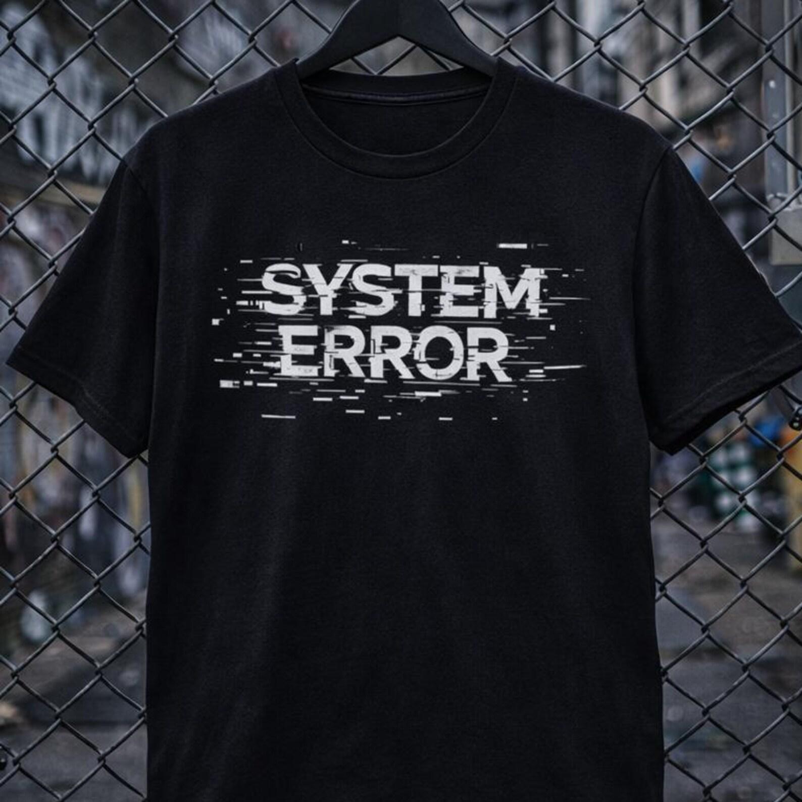 System Error Glitch Tee | Cyberpunk Graphic T-Shirt | Hacker Streetwear S
