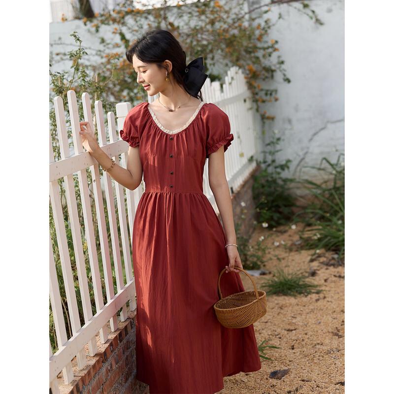 Mixiu 2025 Summer Puff Sleeve Two-Way Wear Slimming Dress