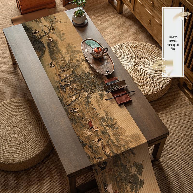 

Бамбуковая подставка для чая ручной работы - Китайский стиль дзен, Теплоизоляционная подставка для чайной церемонии 30*120 cm Bamboo Curtain