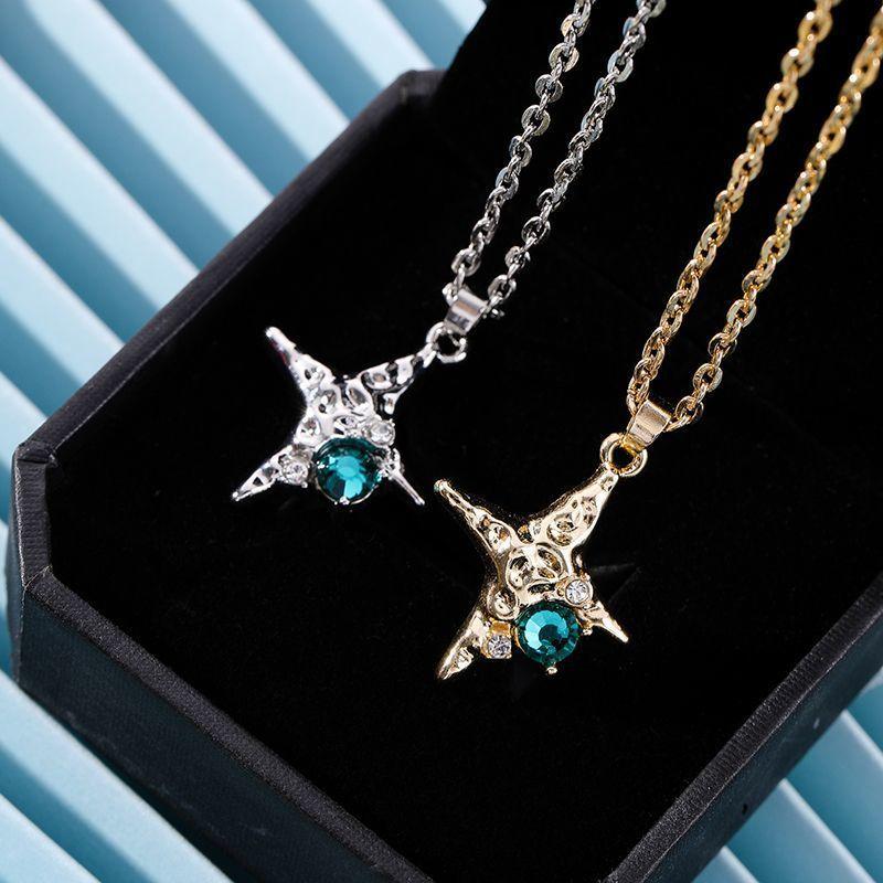 

Zircon Cross Pendant Necklace, European Style Cool Fashion Jewelry