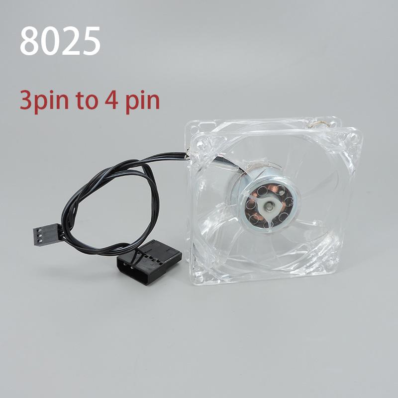 8025 Green Red Bule White Four color 4pin LED PC Computer Case Brushless Cooling Fan 80*80*25mm DC 12V 3pin to 4Pin Cooler