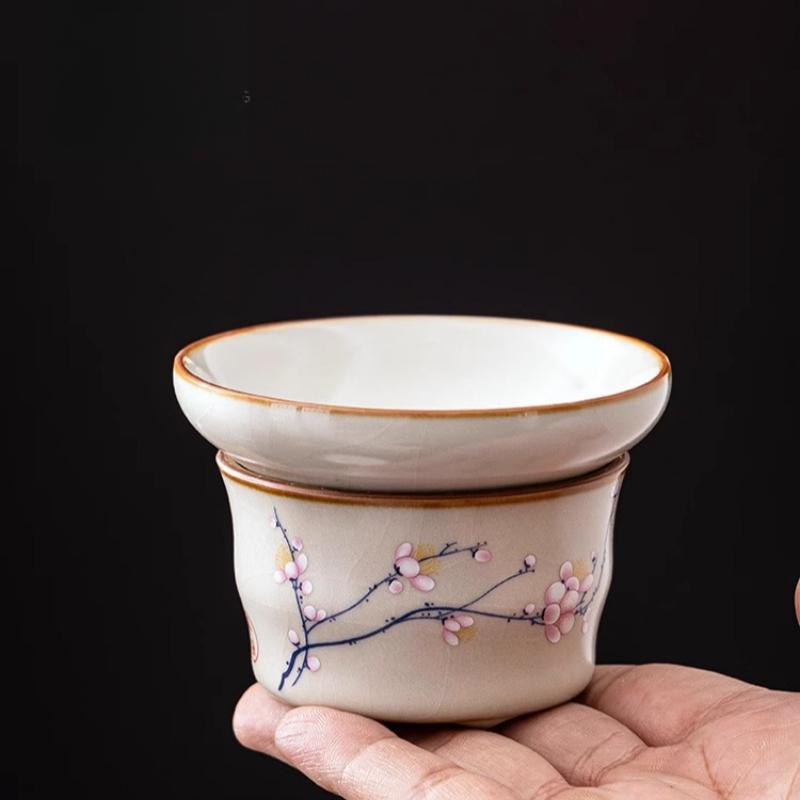 

Vintage Ru Kiln Tea Leak Tea Filter Vintage Open Piece Ru Porcelain One Punch Filter Chinese Home Kung Fu Tea Set