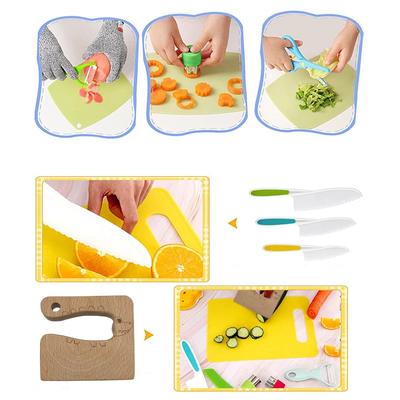 Kids' Cooking Set Safe Kitchen Knives Cookie and Crinkle Cutters for Cooking Early Learning Kitchen Tools Fruits Vegetables Tool