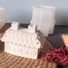 Christmas Cottage House Drip Mould Plaster Cottage Candle Aroma Ornament Silicone Moulds