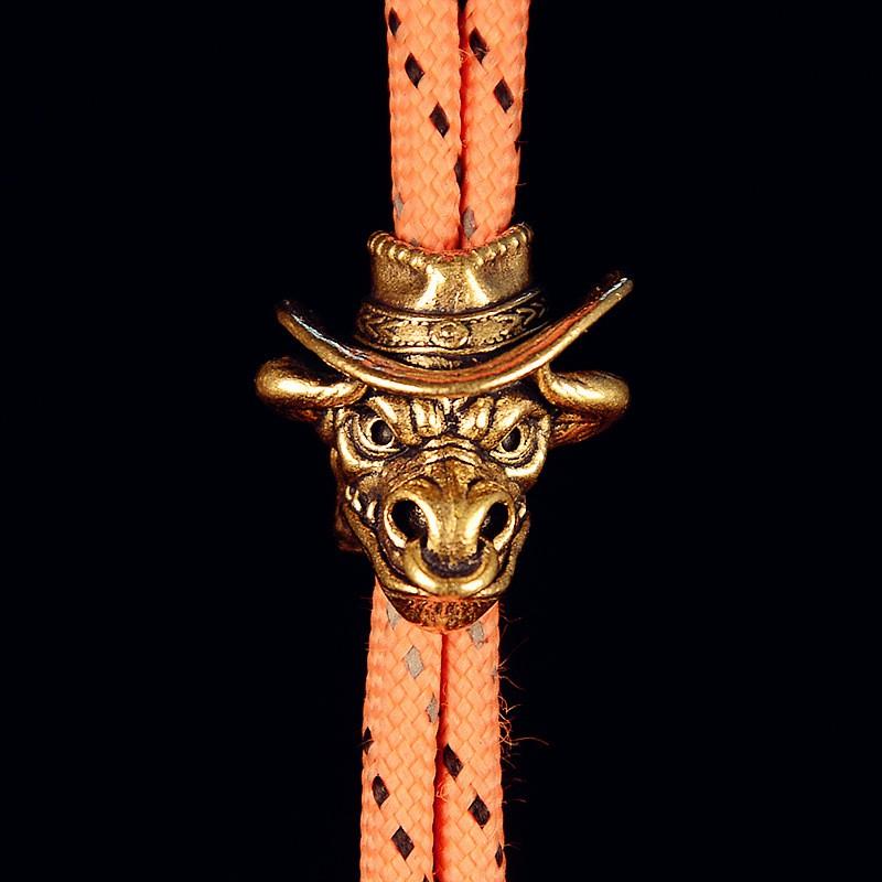 Brass Vintage Ox Head Knife Pendant Paracord Crafting Outdoor Gear Decor DIY Accessory
