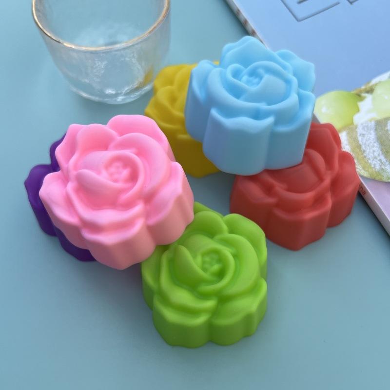 10pcs/lot 5cm Various Flower Designs Silicone Mold Chocolate Pudding Ice Mould Cupcake Cake Tools DIY Mini Soap Candle Molds