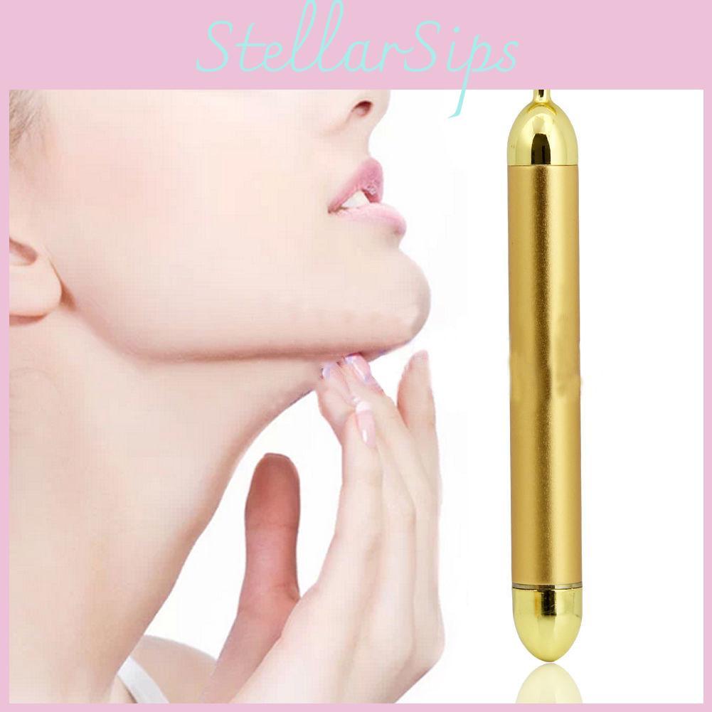 Premium Golden Facial Massage Wand Electric Face Massager Beauty Tool For Home And Spa Use