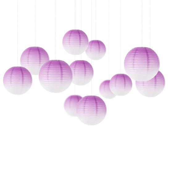 Paper Lantern Gradient Color Summer Party Wedding Lantern Decorative Light Indoor Outdoor Festive Atmosphere Decor