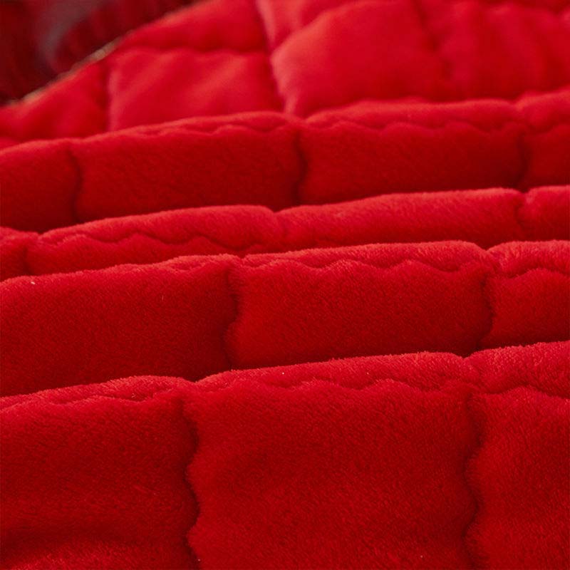 Luxury Winter Quick Warm Velvet Bed Skirt Super Soft Thick Flannel Quilted Bedspread Anti -Slip Bed Cover Not Included Pillowcase