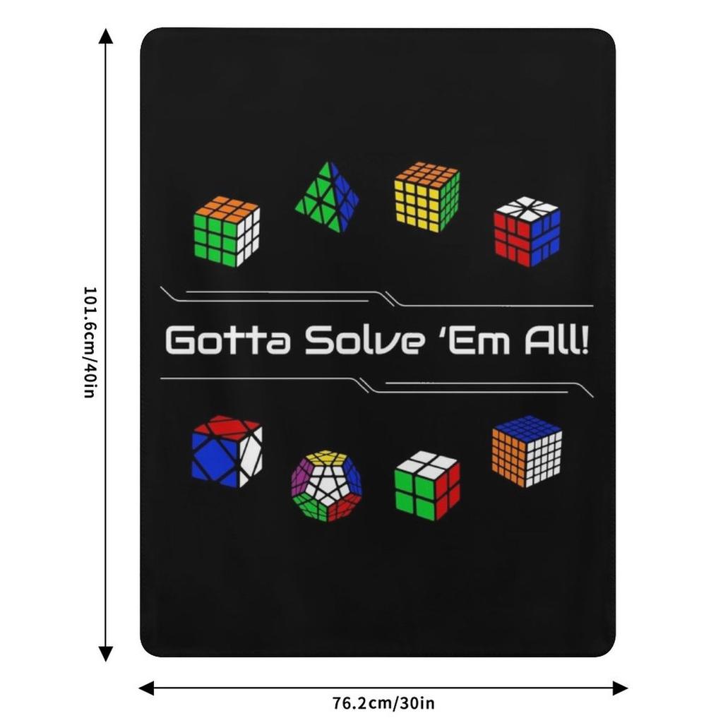 Gotta Solve 'Em All! Puzzles Throw Blanket Compact Warm Blanket for Car Road Trip