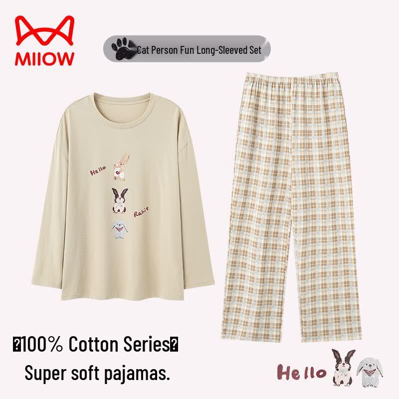 Women's 100% Cotton Long Sleeve Pajama Set