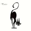 Weather Resistant Garden Decor Black Cat Fence Topper Decoration, Rusty Metal Sign for Halloween, Patio Retro Animal Shape Ornament Outdoor Yard Lawn