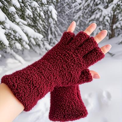 1 Paio Guanti Invernali Minimalisti Carini per Scrittura Touchscreen Moda Anti-Pilling Studente Guanti Caldi Regalo Pile di Corallo