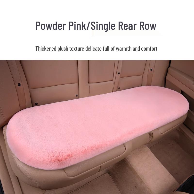 Universal Plush Car Seat Cushion - Thick, Warm, Non-Slip Rabbit Hair for Autumn & Winter