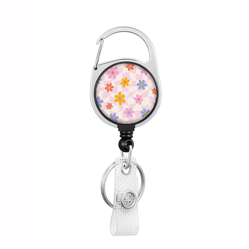 Plant Flowers Clip Lanyards ID Badge Holder Porta Credencial Lanyards Keychain Badge Reel Nurse Retractable Wholesale