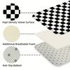 Black White Check Kitchen Mat Home Decor Non-slip Hallway Balcony Rugs Laundry Rooms Entrance Door Mat Bathroom Foot Pad