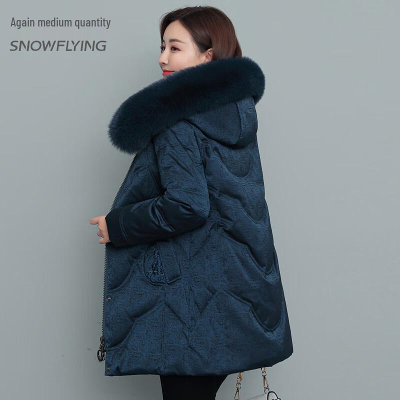 

XueZhongFei Women s Winter Down Jacket with Detachable Fur Collar XL