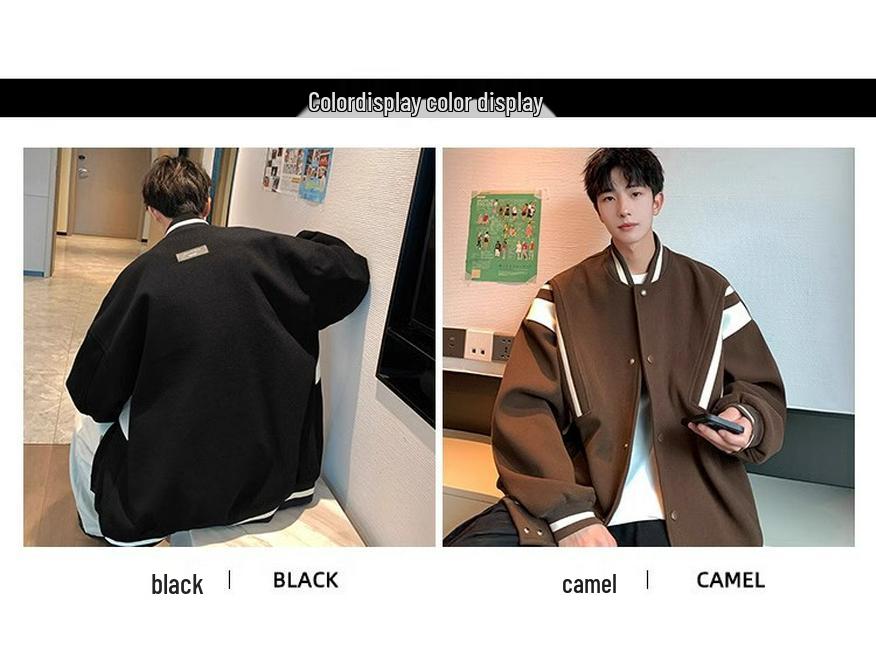 Men's and Women's Trendy Retro Baseball Jacket - Korean Style Loose Fit