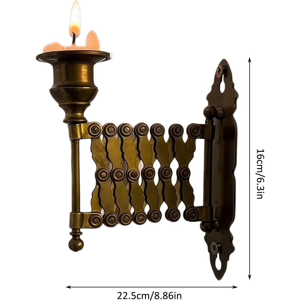 Выдвижной подсвечник-светильник, многоцелевой, винтажный, настенный, телескопический, металлический, декорации для дома