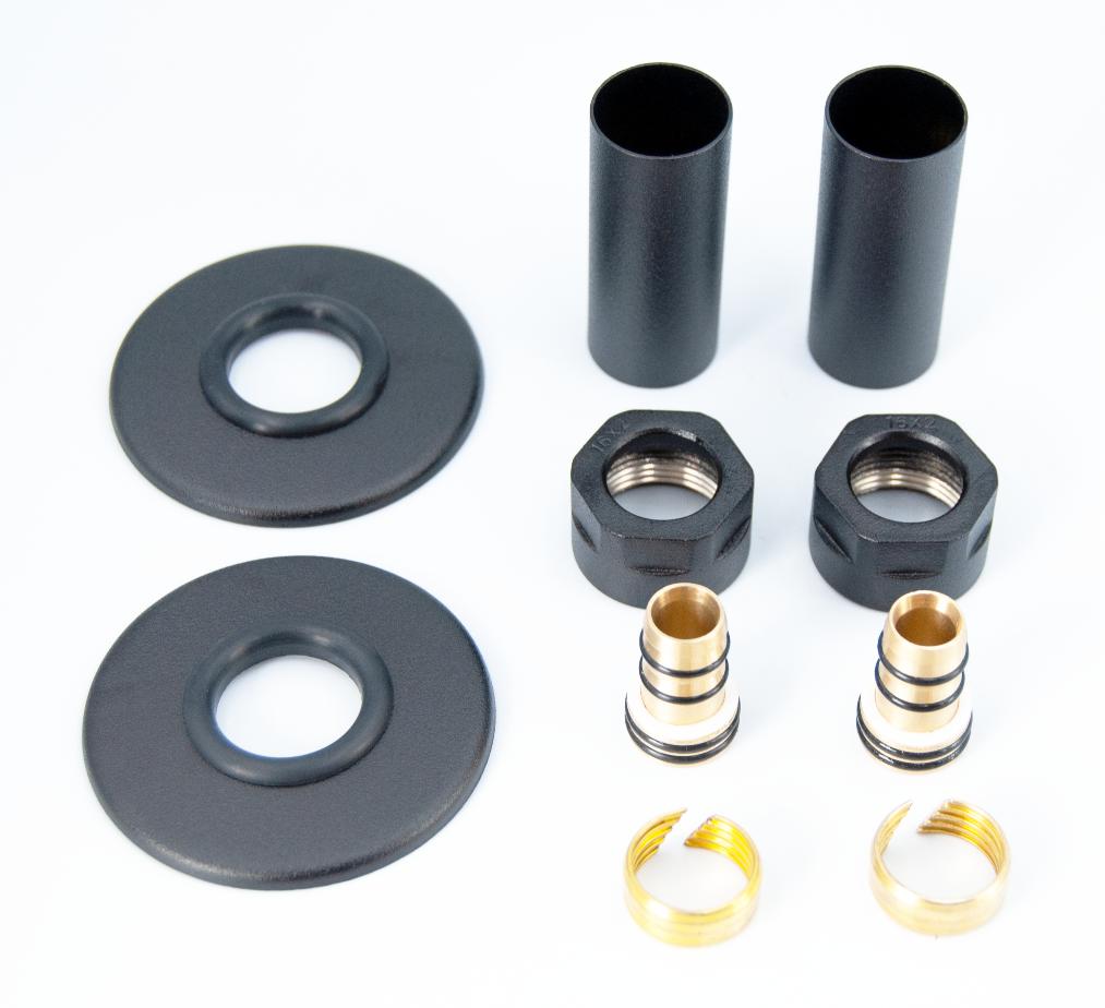 Luxrad single-pipe masking system for Pex black pipes for heating installations