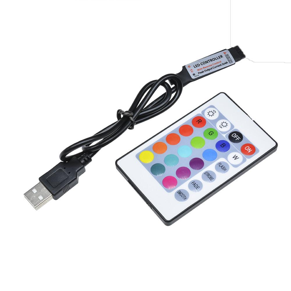 

5V LED Strip USB Bluetooth 24 Keys RGB Controller IR Remote Control Dimmer for 5050 2835 RGB LED Strip Light TV Backlight