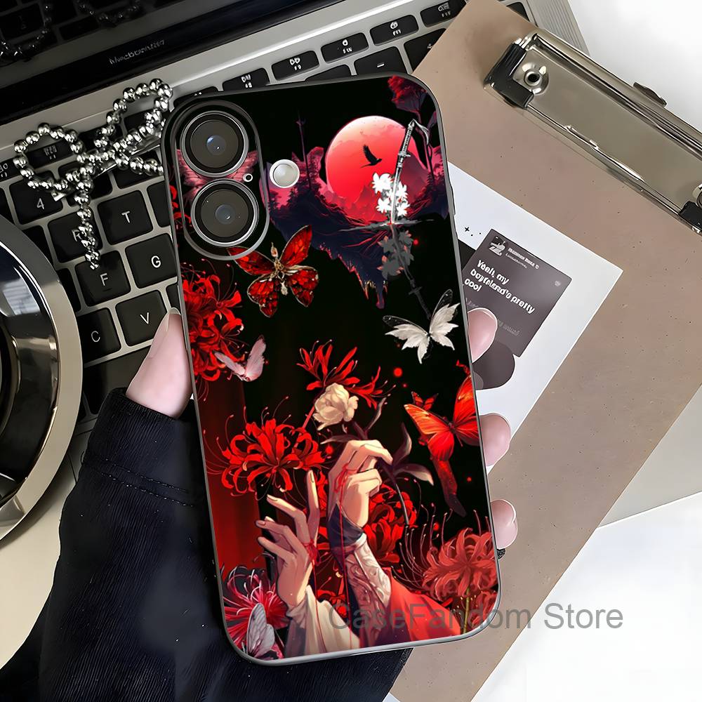 Ghoul Red Spider Lily Tokyo For iPhone 17,16,15,14,13,12,11,Pro,Max,Plus Magnetic Wireless Charging Transparent gray Phone Case
