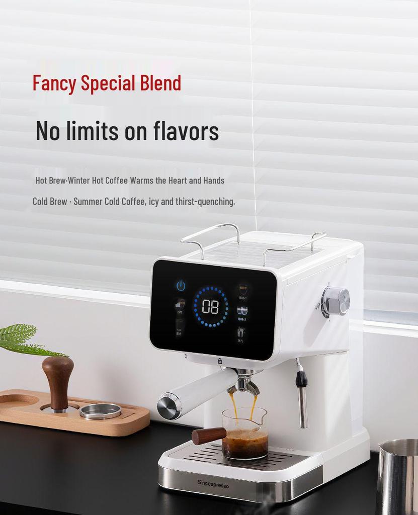 Taliansky espresso kávovar 20 bar: Poloautomatický, Dvojitá extrakcia, Horúci a studený, so zabudovaným mlynčekom pre domáce použitie