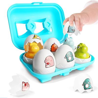 Smart Egg Toy Shape/Dinosaur Toy Matching Egg Sorting Counting Colour Recognition Educational Toy for Children DIY Graffiti Gift