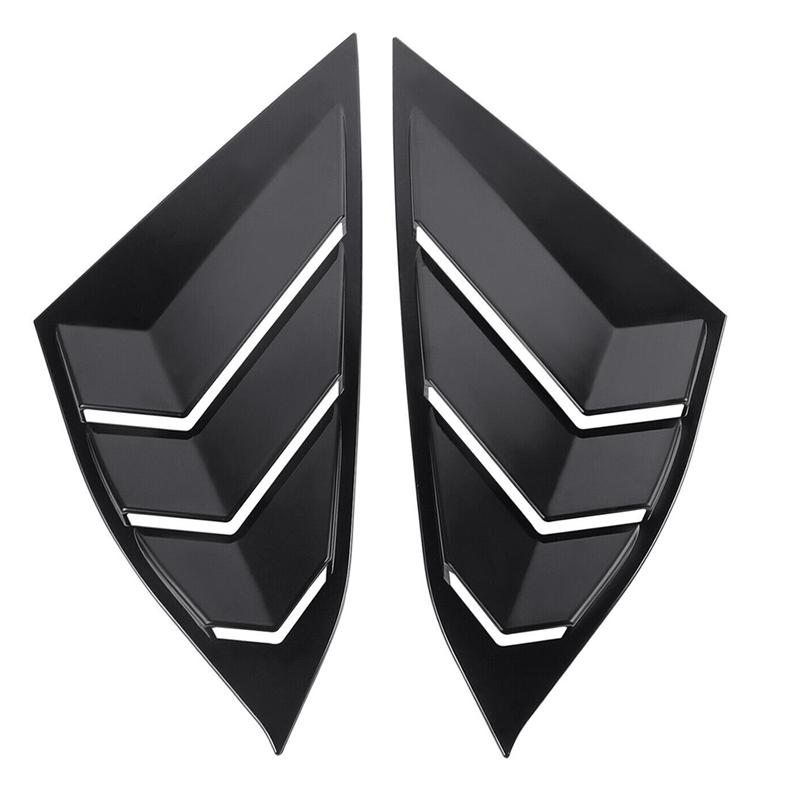 Rear Side Vent Quarter Window Louver Shutter Cover For 2018- Honda Accord Matte Black