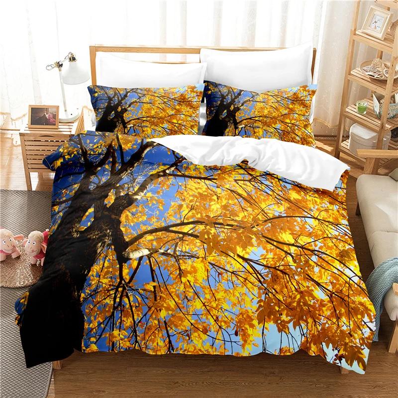 

Comforter 228X228 Bed Sets Winter Thick Bedclothes 3D Print Spring Autumn Scenery Luxury Bedding Sets S Soft Comforter (quilt)-EU Single(135*200cm)3pcs