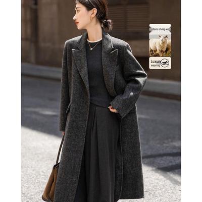 Demana Women's Handmade Double-faced Wool Blend Coat