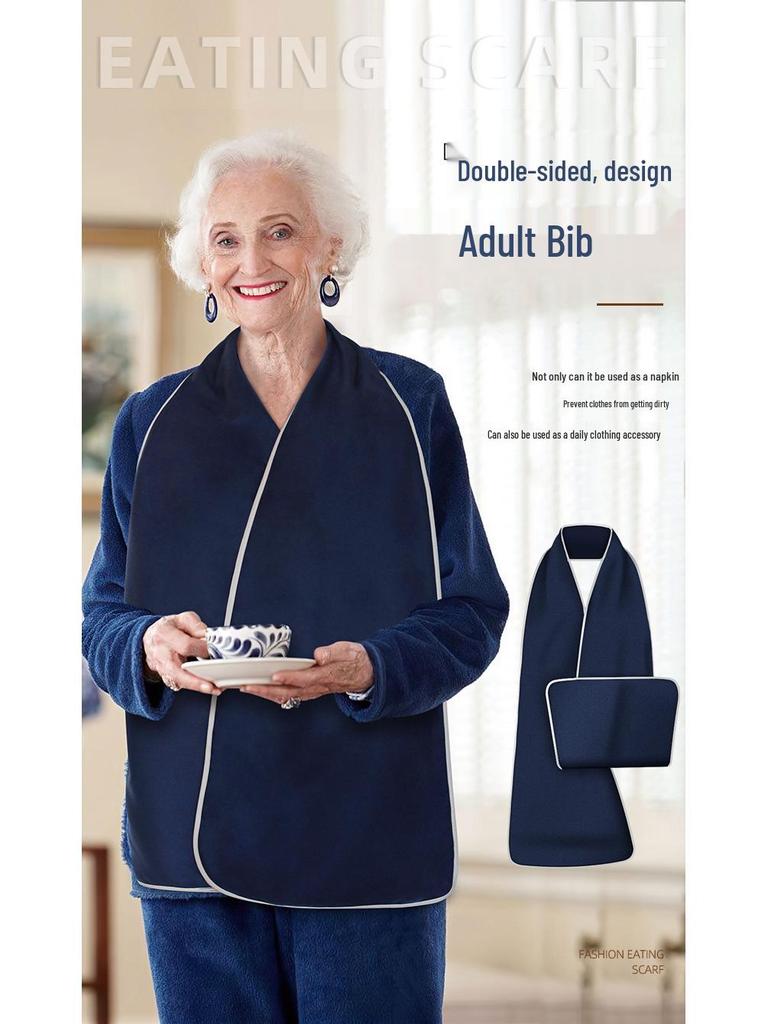 Wasserdichte Esslatz für Erwachsene - Speichelhandtuch und ölbeständiger Schal für ältere Menschen