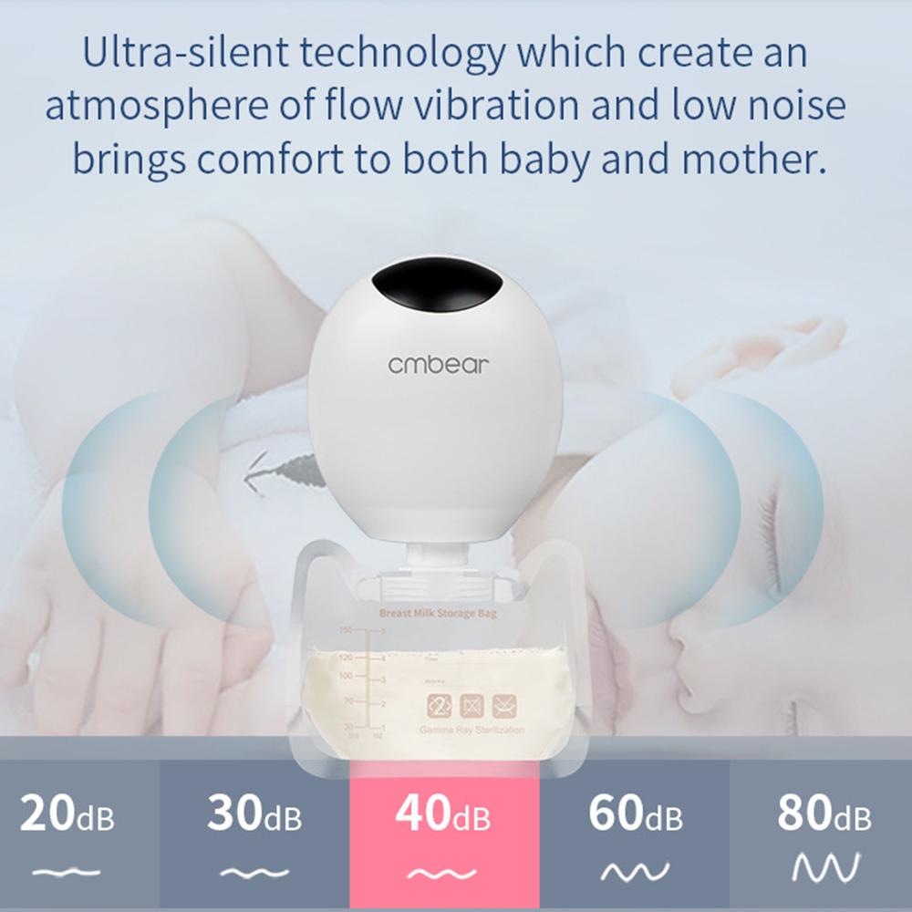 Cmbear ZRX-0205 Pompă de sân portabilă pentru alăptare Pompă electrică portabilă pentru sân Mâini libere 3