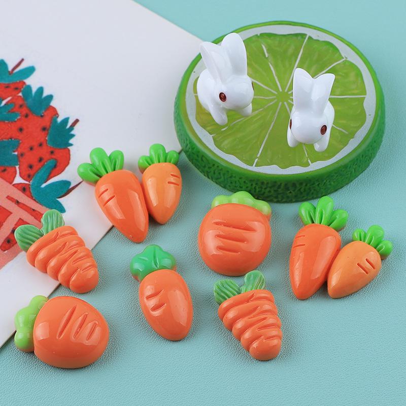 Cute Carrot Rabbit Resin Hair Clips Ornaments DIY Craft Accessories