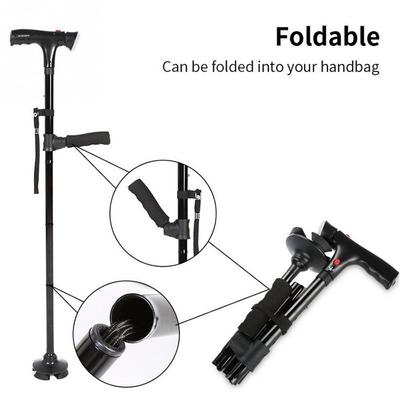 Skládací teleskopická skládací hůl Bezová hůl LED s alarmem Walking Trusty Sticks Starší berle pro matky a starší otce