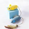 Simulation Mouse Cat Plush Toy Funny Self-hey Feather Sounding Kitten Toy Bite-resistant Interactive Cat Toy Supplies